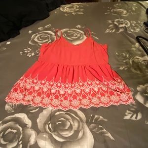 Maurice’s babydoll tank top blouse in Coral